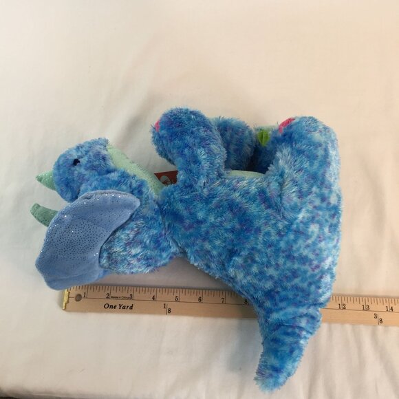 Wild Republic Sweet n Sassy Triceratops Plush Blue 12" Sparkle Stuffed Animal - Picture 9 of 9